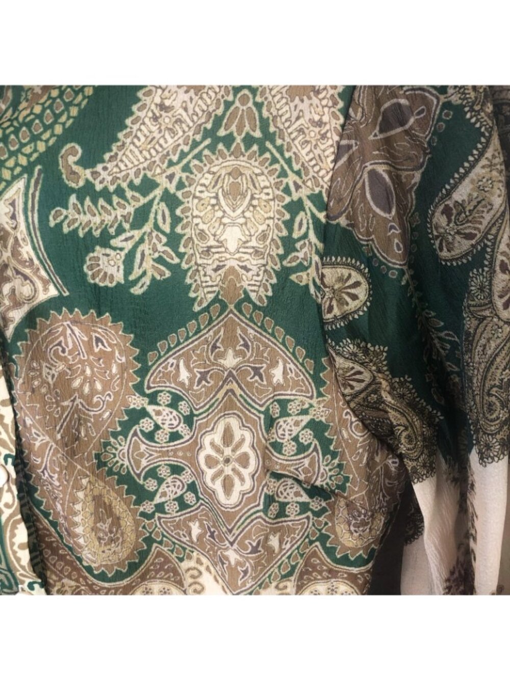 VICI Dress Womens S Green Paisley Shirt Belted Fit Flare Midi Boho Statement - Picture 10 of 16